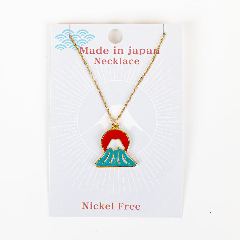 Collar japonés con colgante del sol y el monte Fuji