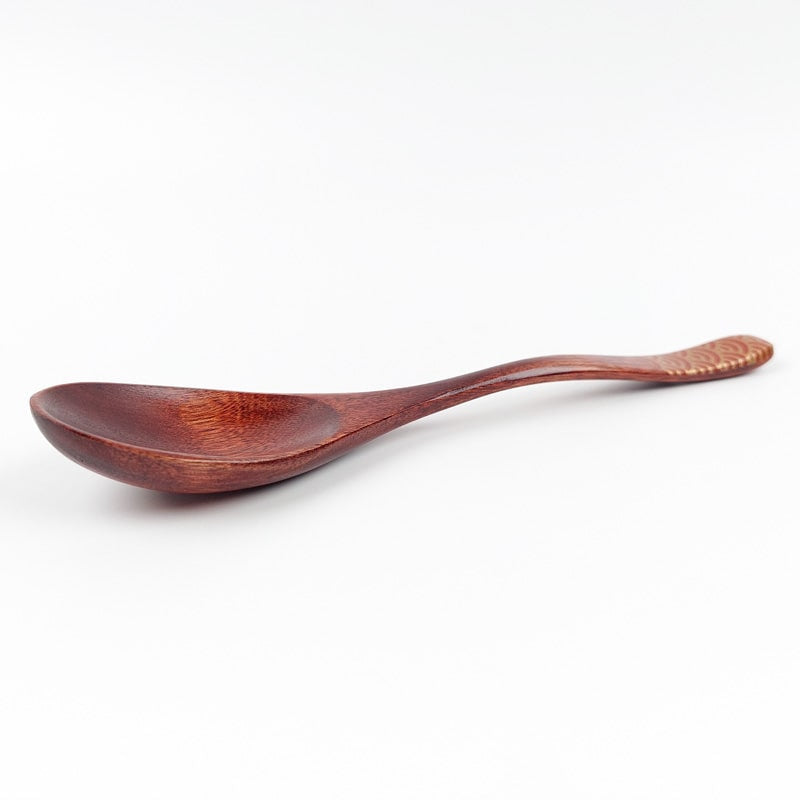 Cuchara Japonesa de Madera Seigaiha - Roja