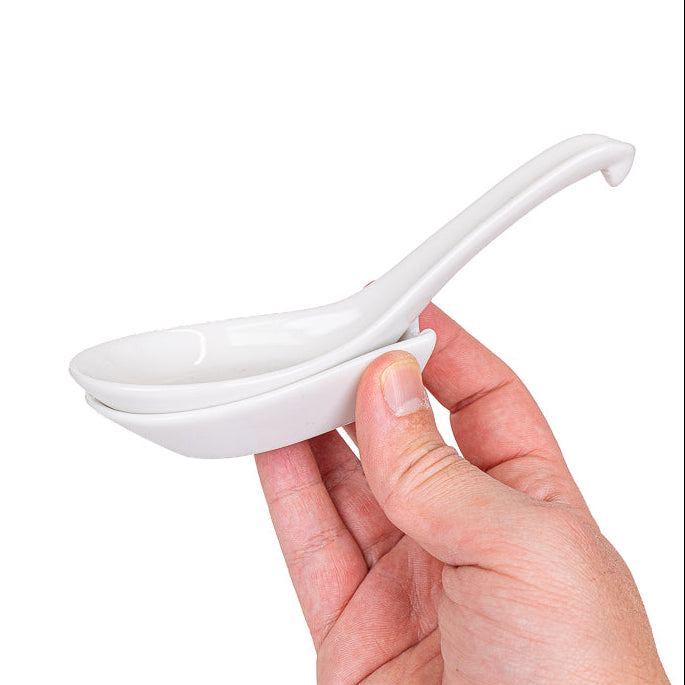 Cuchara Japonesa para Ramen con Soporte - Blanca