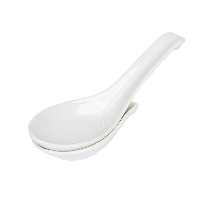 Cuchara Japonesa para Ramen con Soporte - Blanca