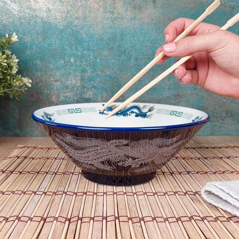 Cuenco Azul de Ramen Japonés