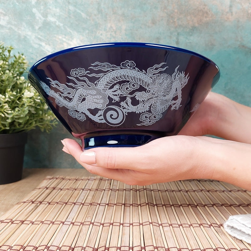 Cuenco Azul de Ramen Japonés