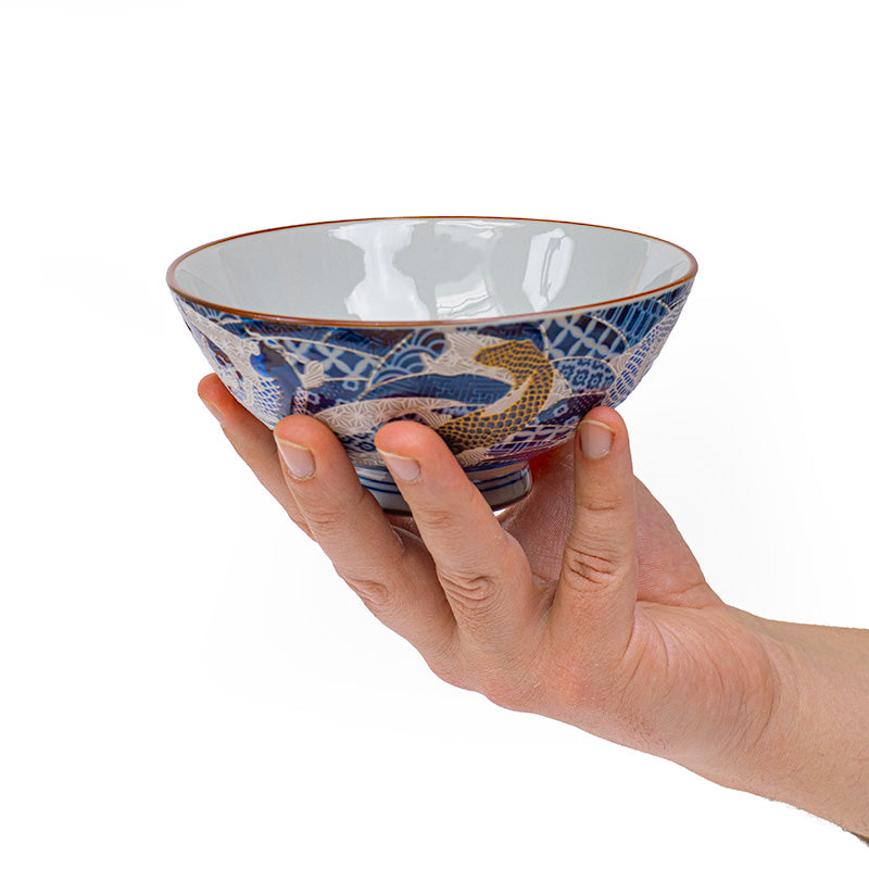 Cuenco japonés de cerámica Carpa Koi