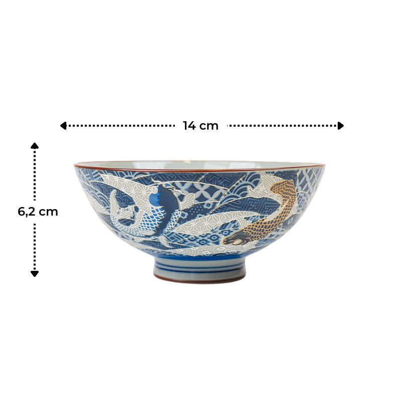 Cuenco japonés de cerámica Carpa Koi