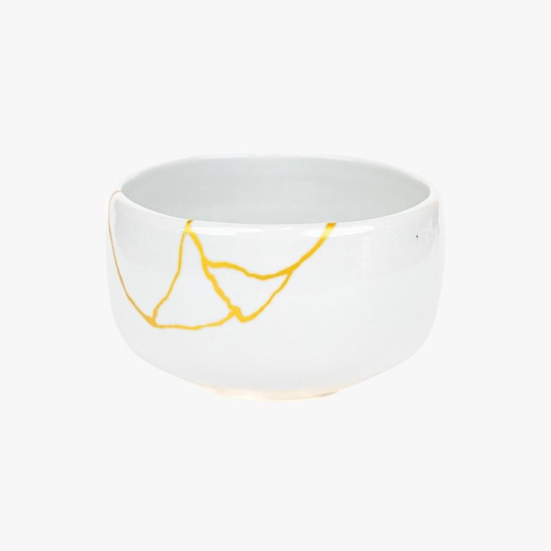 Cuenco Japonés Matcha Kintsugi Blanco