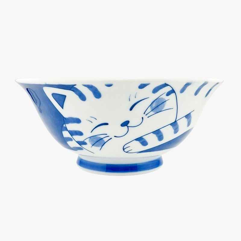 Cuenco Japonés Neko Azul