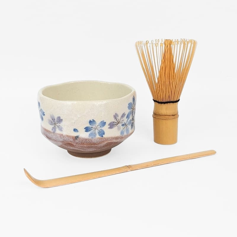 Cuenco Matcha Japonés Sakura Azul