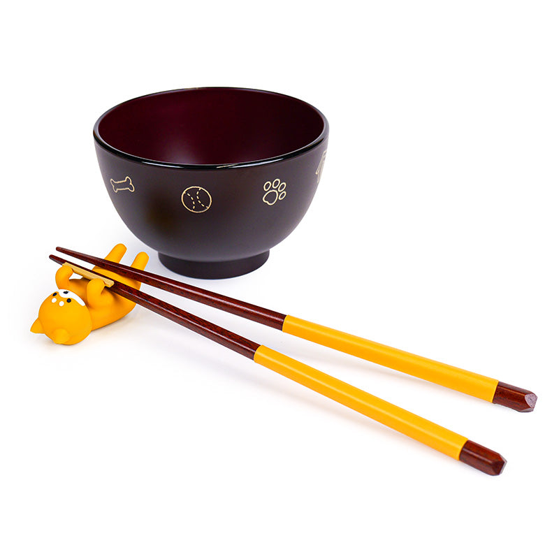 Cuenco para sopa y reposapalillos Shiba Inu