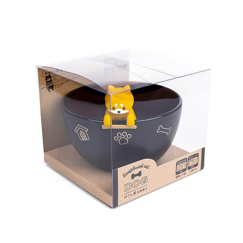 Cuenco para sopa y reposapalillos Shiba Inu