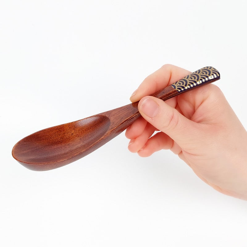 Cuchara sopera japonesa de madera - Azul