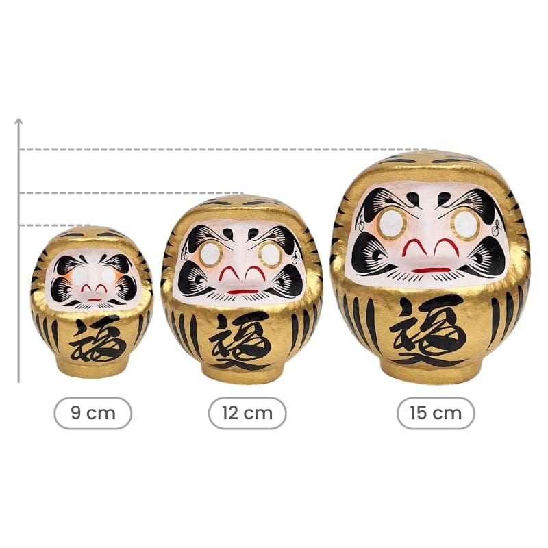 Daruma Japonais Doré - 9 à 15 cm