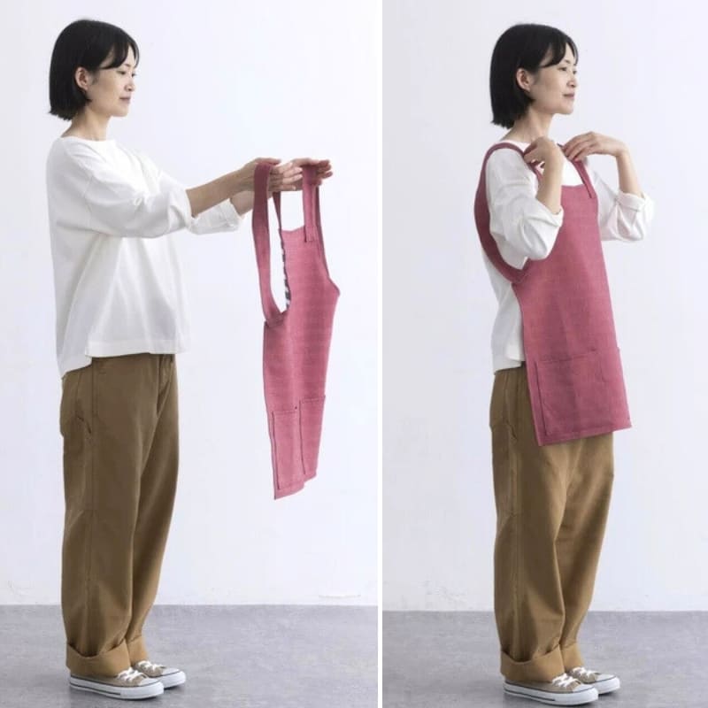 Delantal Japonés Corto Unisex Rojo