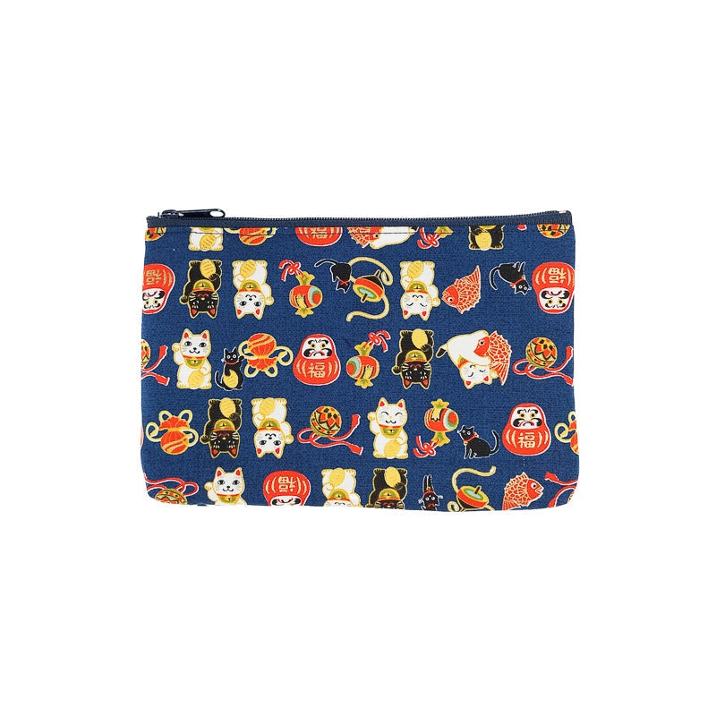 Estuche de Tela Japonés Azul