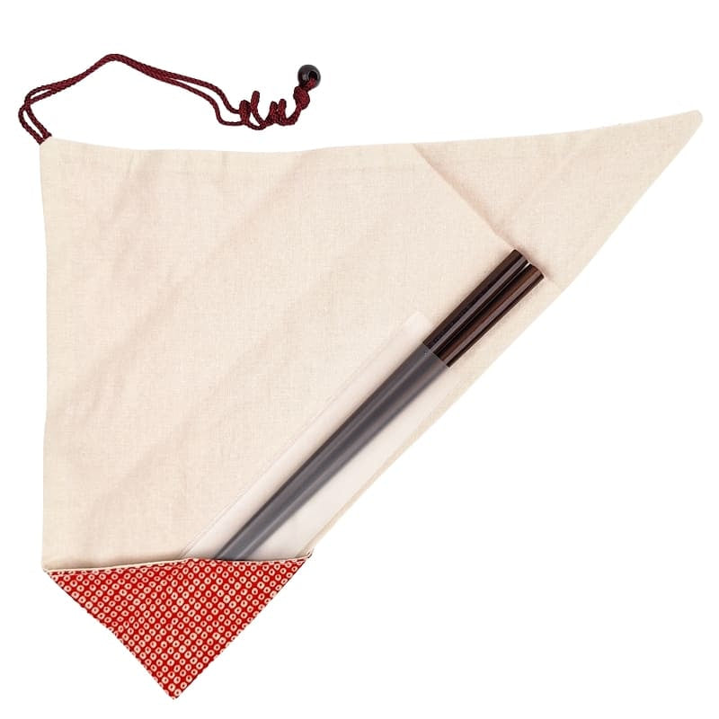 Étui à Baguettes Japonaises Kanoko Rouge