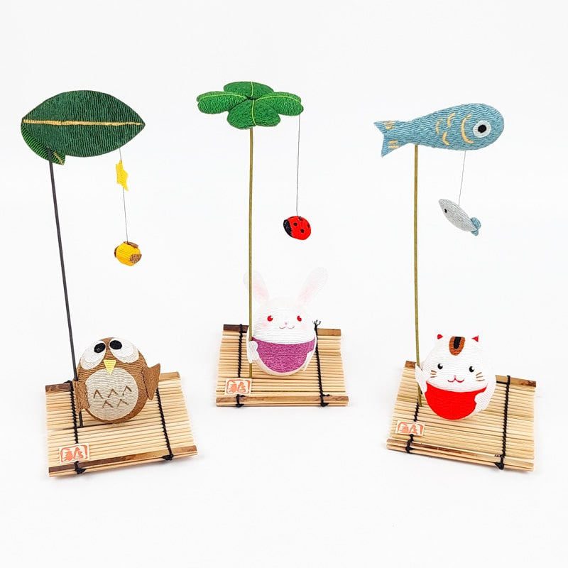 Chirimen Gato Estatuilla japonesa