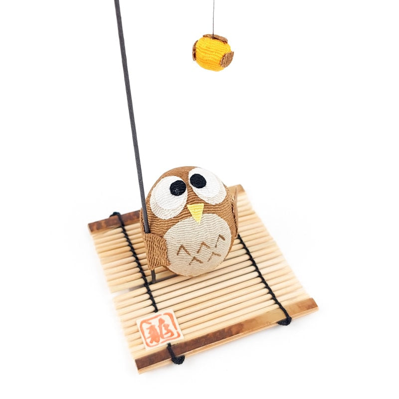 Figurita Japonesa Búho Chirimen
