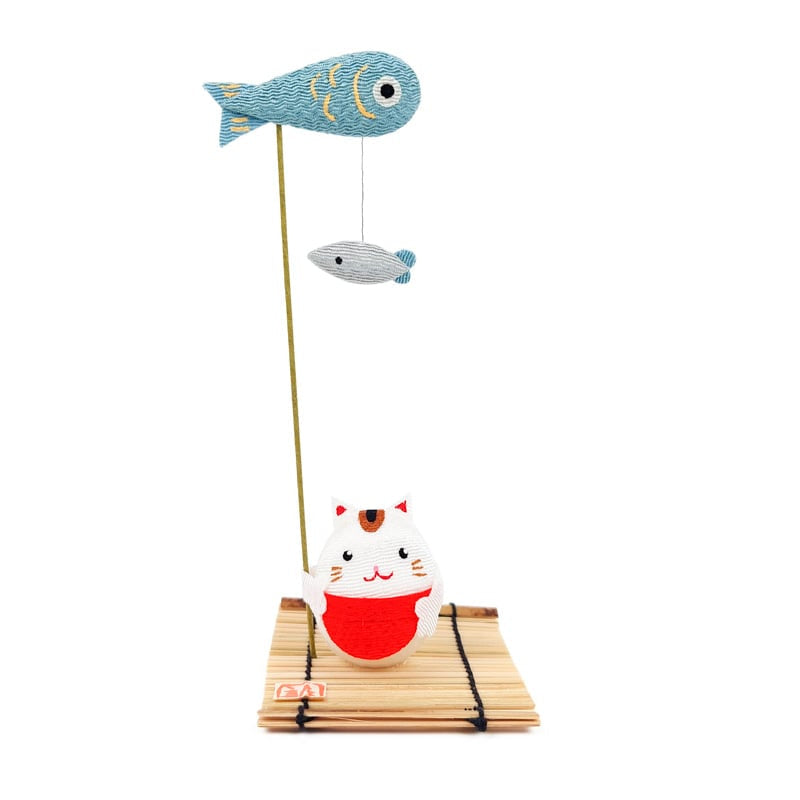 Figurita Japonesa Gato Chirimen