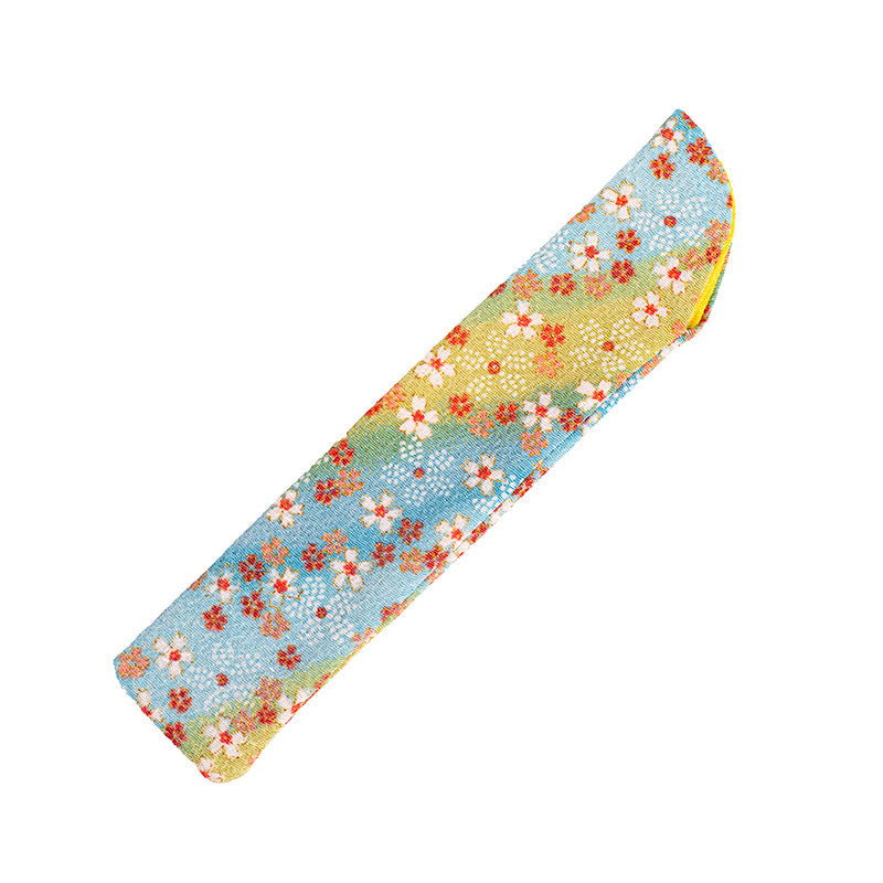 Funda Abanico Japonés Yuzen Azul y Verde