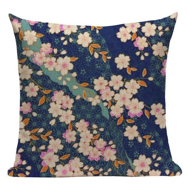 Funda de Cojín de Estilo Japón - Flores de Cerezo