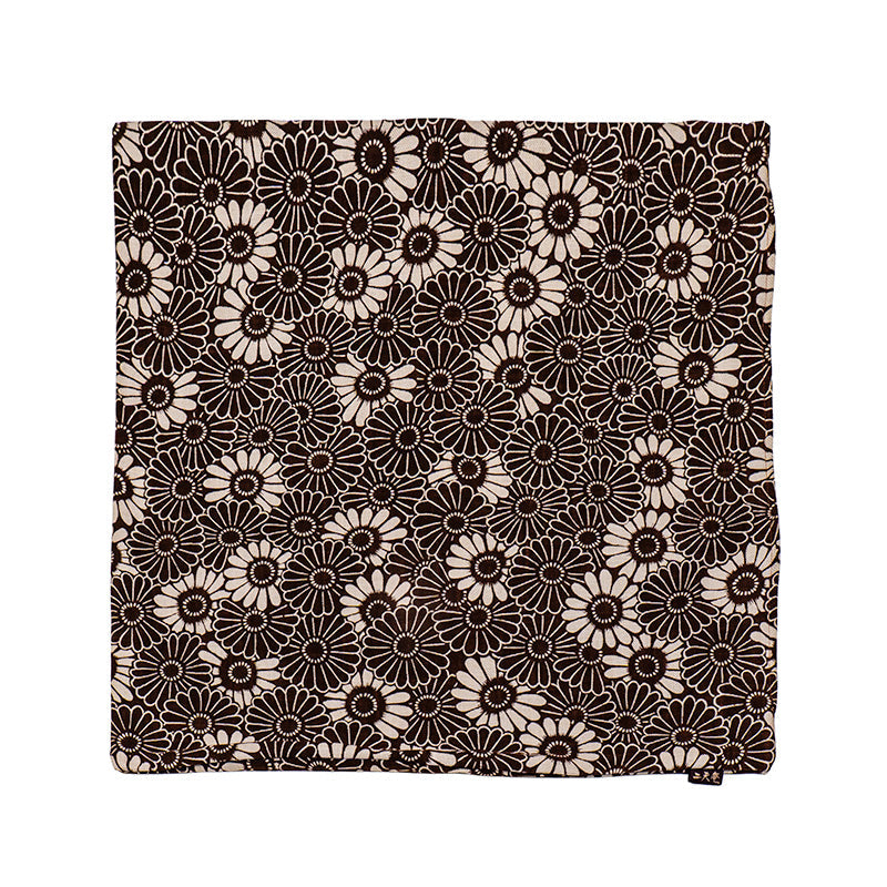 Funda de Cojín Japonesa Kikuzukushi Marrón - 45x45 cm