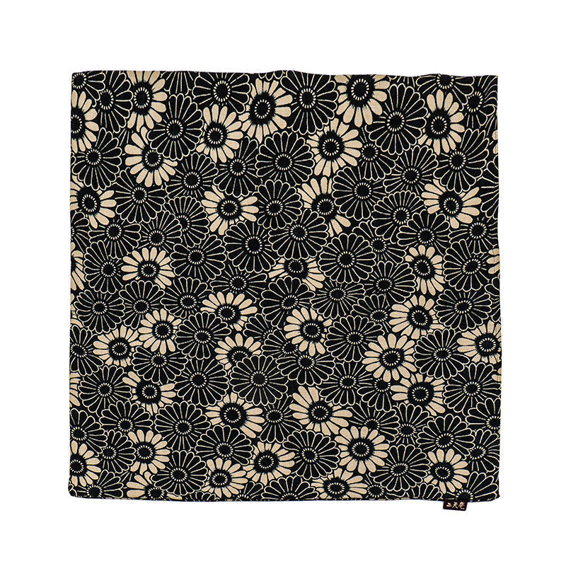 Funda de Cojín Japonesa Kikuzukushi Negra - 45x45 cm
