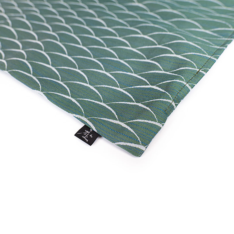 Funda de Cojín Japonesa de Tela Tsumugi Verde - 50x50 cm