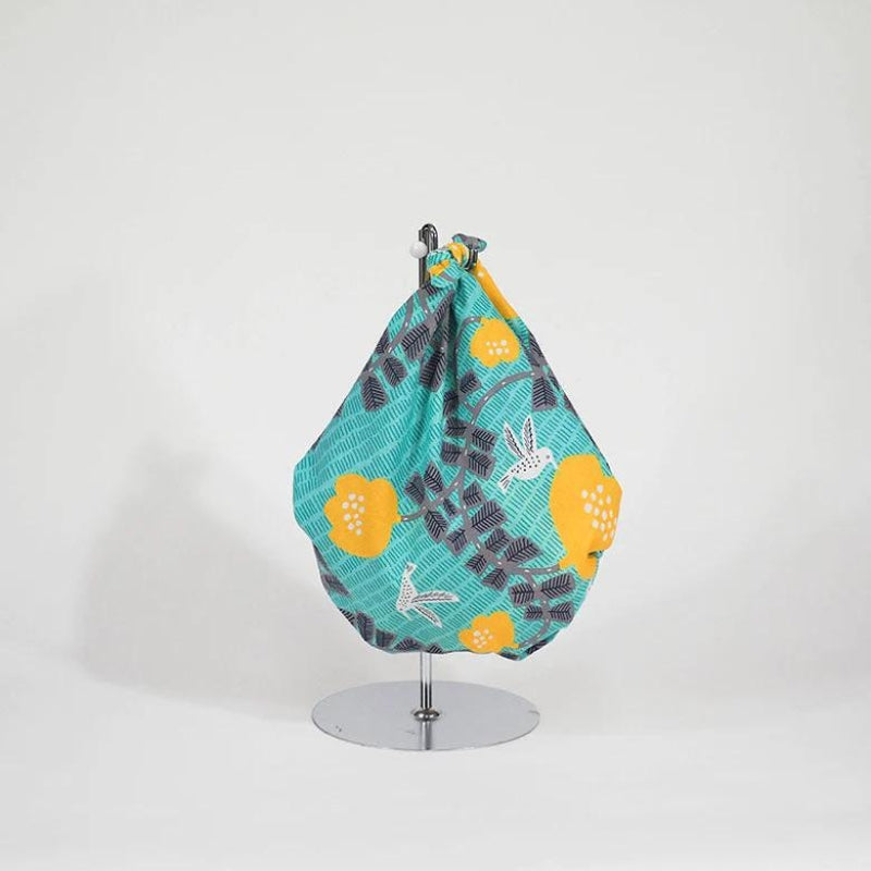 Furoshiki Japonés Verde Colibrí - 70x70 cm