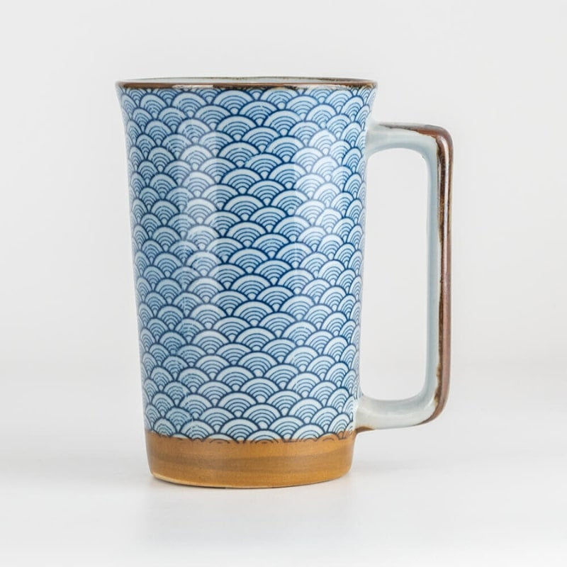 Taza japonesa grande Seigaiha