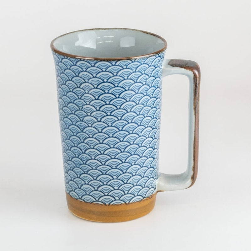 Taza japonesa grande Seigaiha