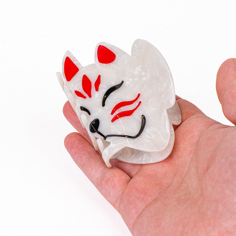 Horquilla japonesa con máscara de kitsune