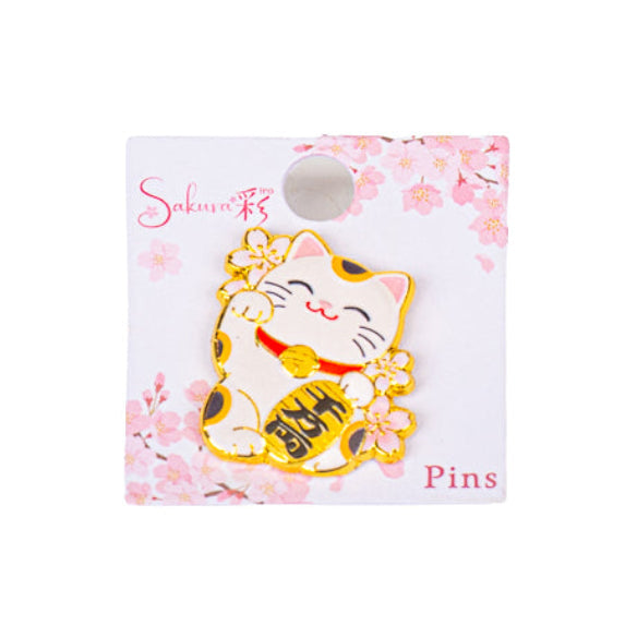 Insignia japonesa de metal «Maneki-Neko»