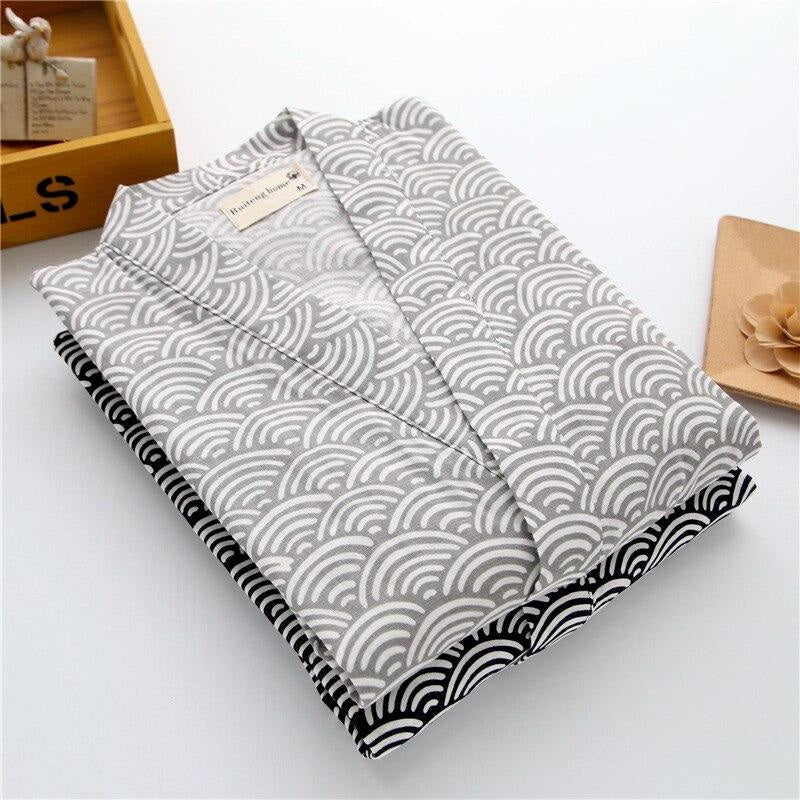 Jinbei Algodón Diseño Seigaiha