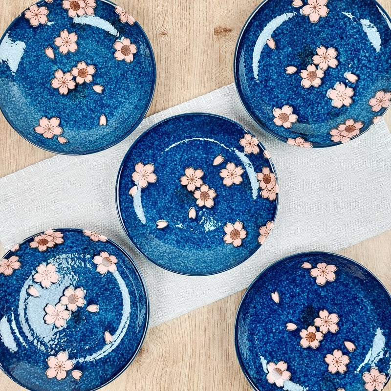 Juego 5 platos japoneses Sakura
