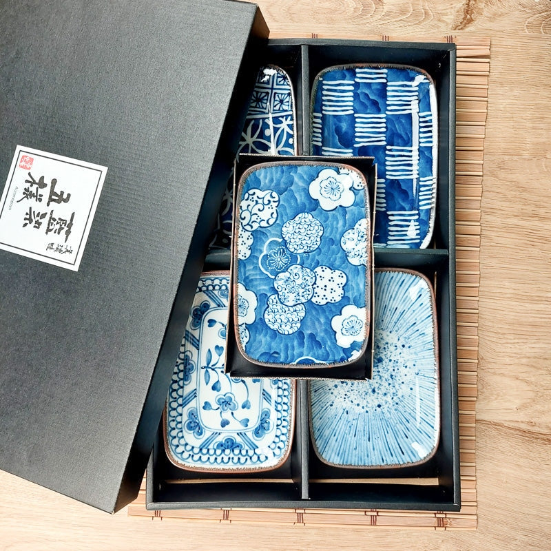 Juego 5 Platos Rectangulares Japoneses