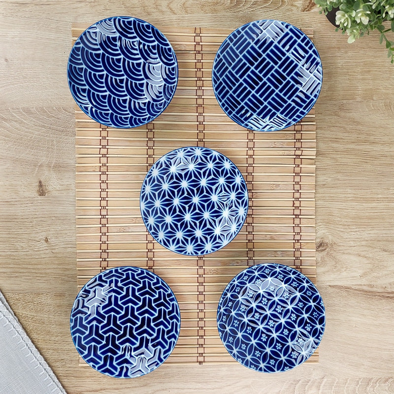 Juego de 5 Platos Redondos Japoneses