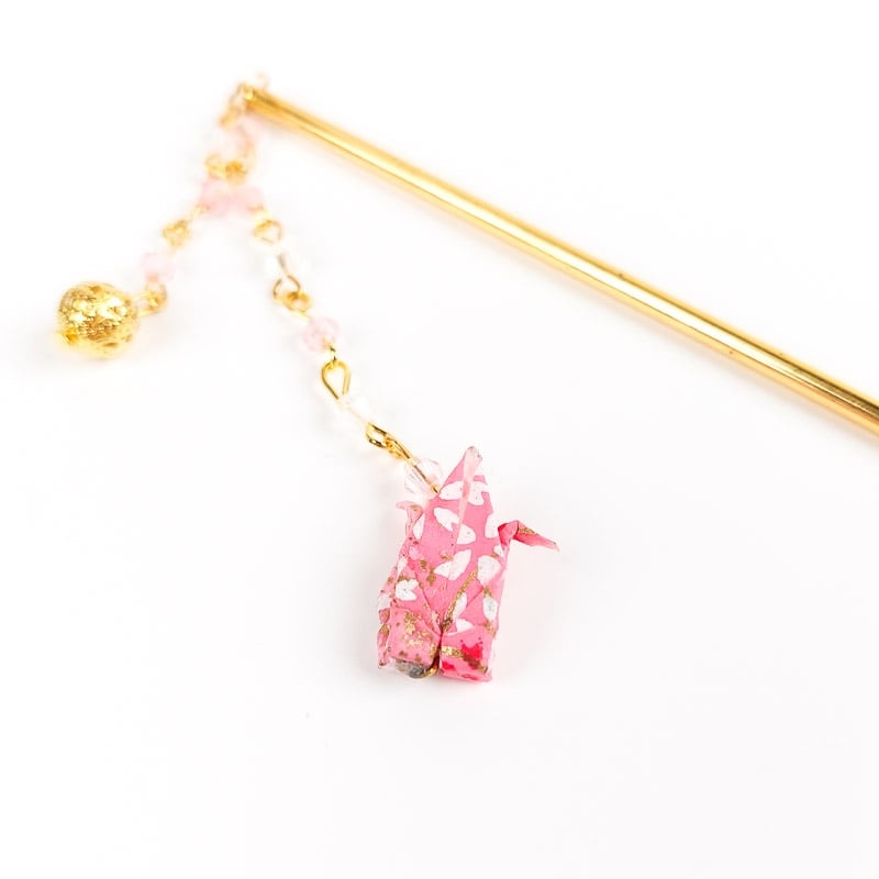 Kanzashi Japonés Origami Rosa