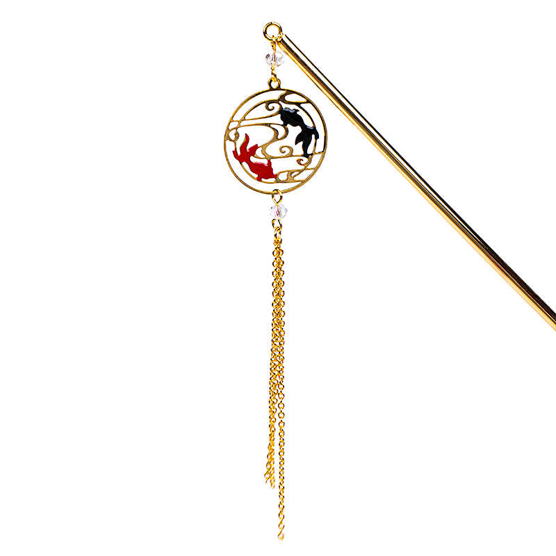 Kanzashi Japonés - Pez Rojo & Negro