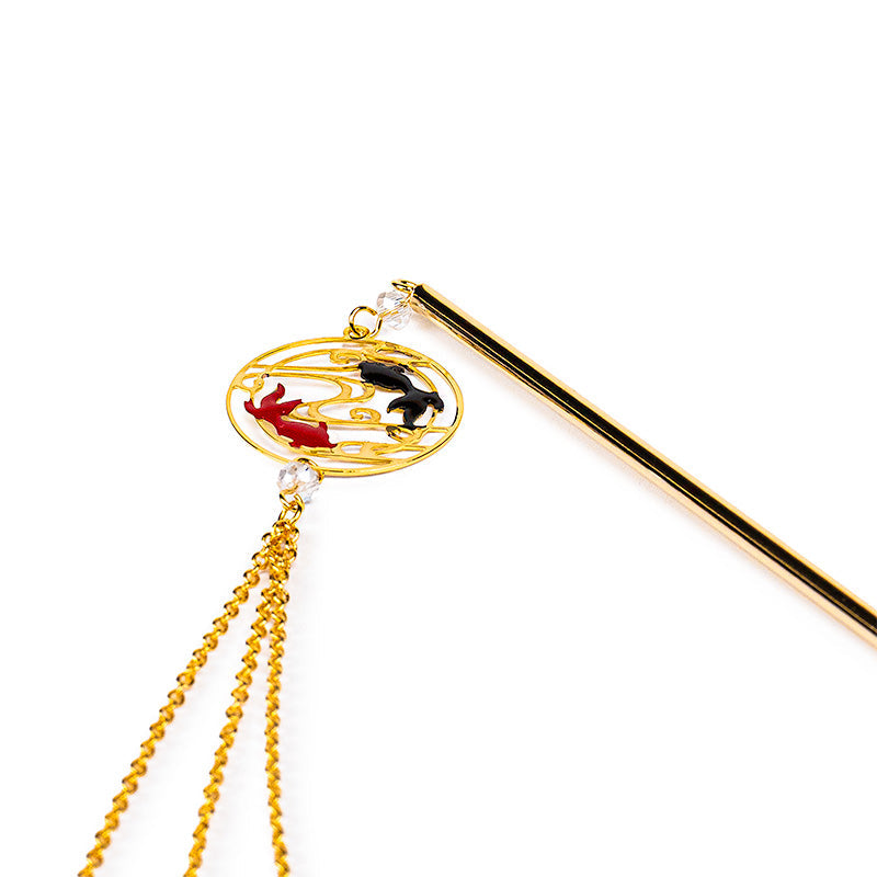 Kanzashi Japonés - Pez Rojo & Negro