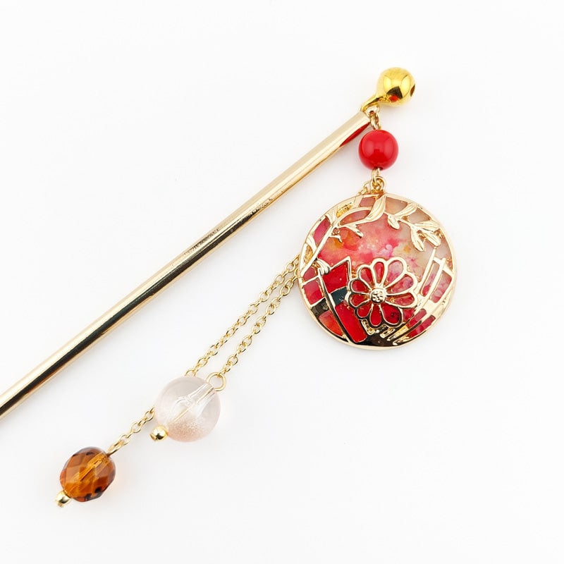 Kanzashi Japonés Temari Rojo