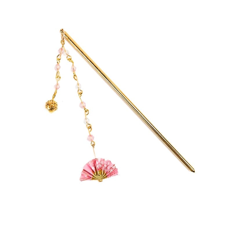Kanzashi Japonés Abanico Rosa