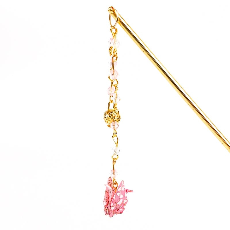 Kanzashi Japonés Origami Rosa