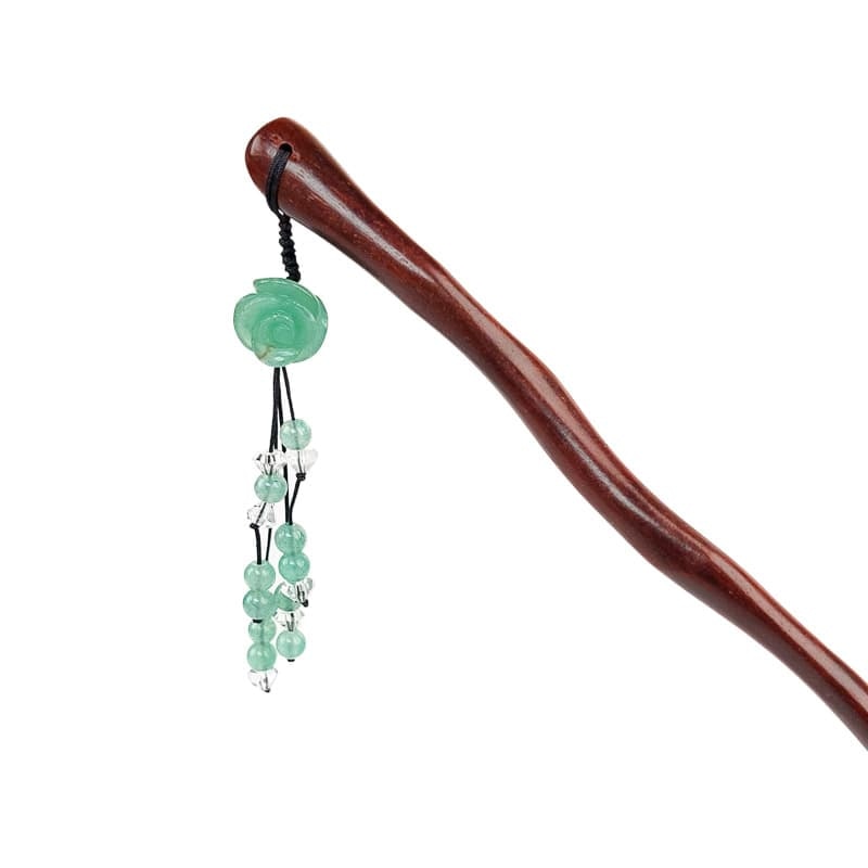 Kanzashi de Madera Flor Turquesa