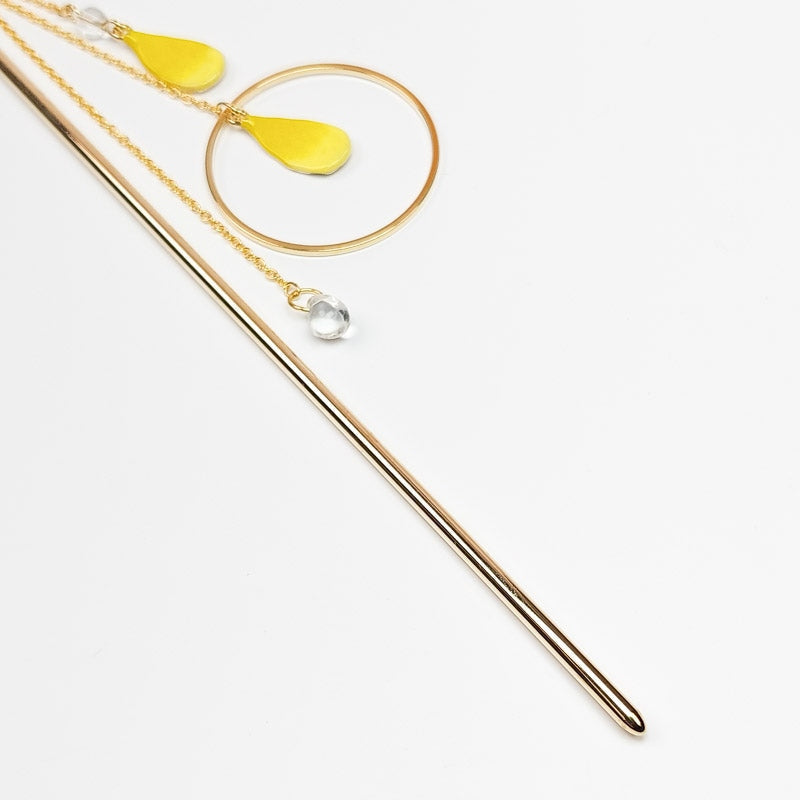 Kanzashi pétalos amarillos