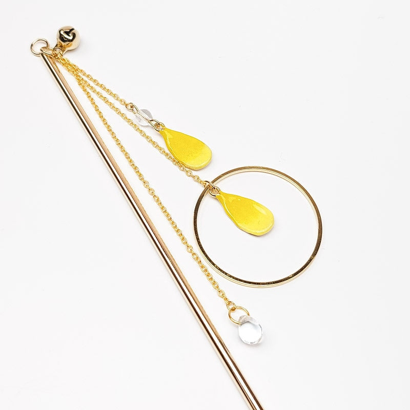 Kanzashi pétalos amarillos