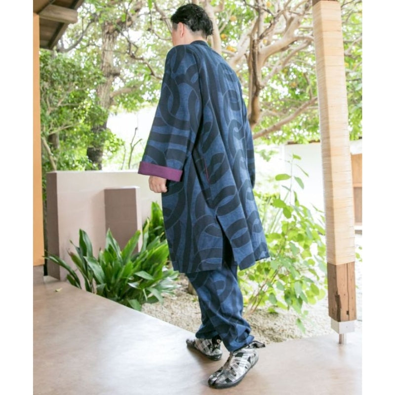 Kimono Haori Azul Para Hombre