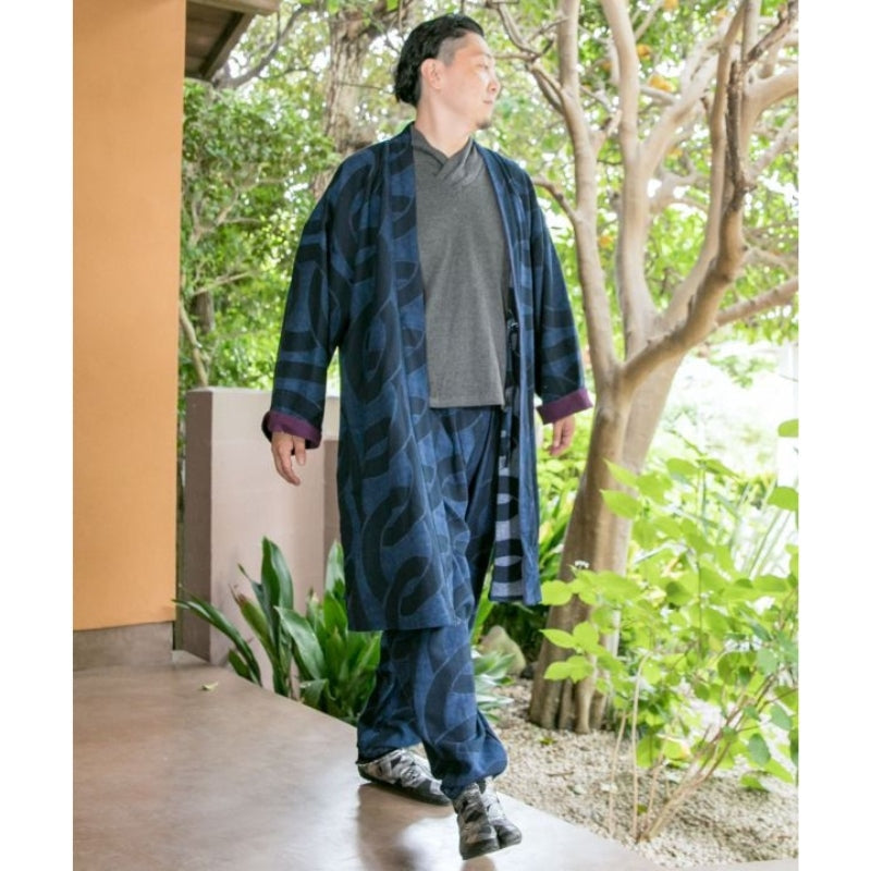 Kimono Haori Azul Para Hombre