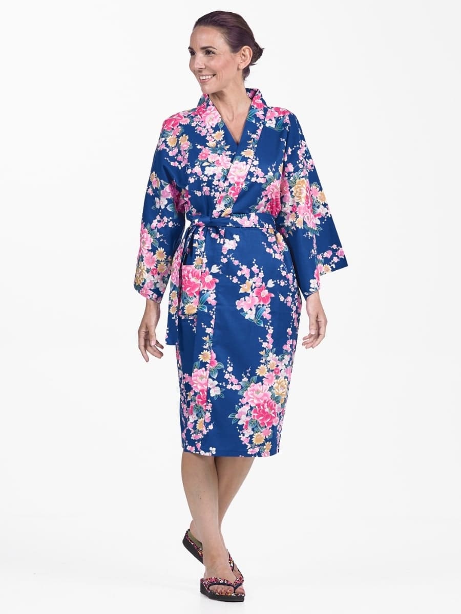 Kimono Happi Botan to Uchōran Mujer Talla única
