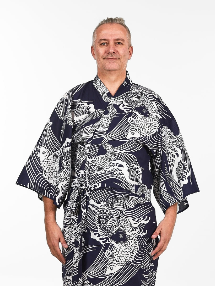 Kimono Happi Carpa Koi Hombre Talla única