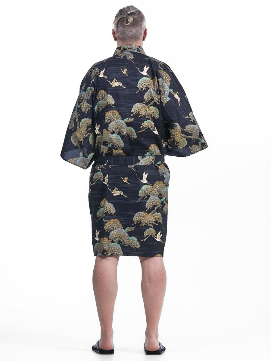 Kimono Happi Grullas y Pinos Hombre Talla única