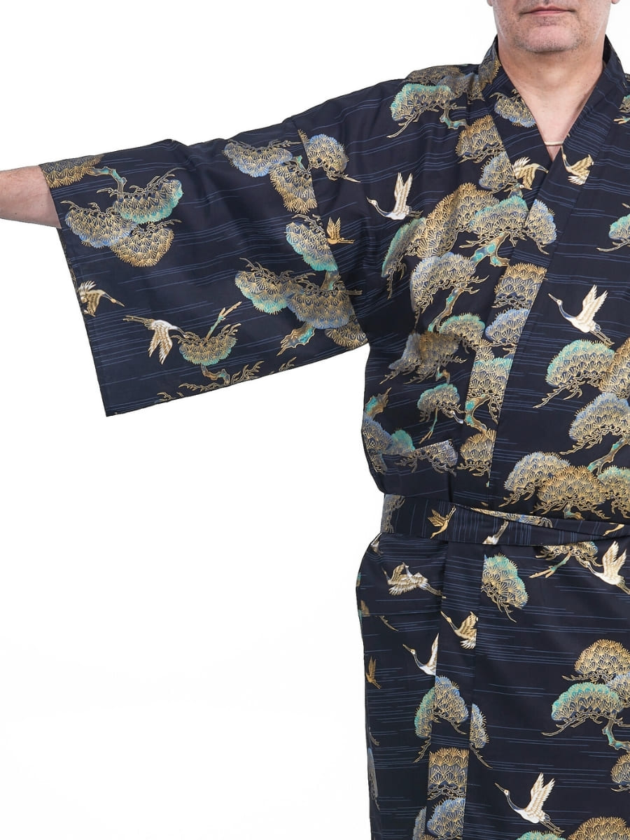 Kimono Happi Grullas y Pinos Hombre Talla única